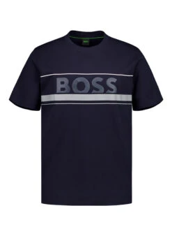 BOSS Green, T-Shirt Tee Iconic Zone, Baumwolle, Dunkelblau