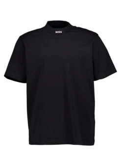 BOSS Green, T-Shirt Tee Collar Zone, Baumwoll-Stretch, Schwarz