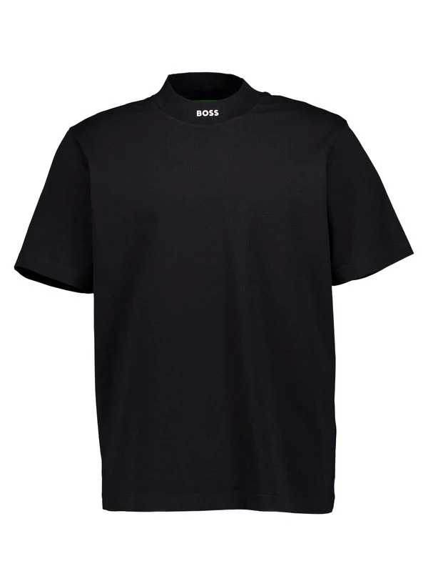 BOSS Green, T-Shirt Tee Collar Zone, Baumwoll-Stretch, schwarz BOSS Green, T-Shirt Tee Collar Zone, Baumwoll-Stretch, Schwarz -Herrenausstatter Verkaufe 448936 norm