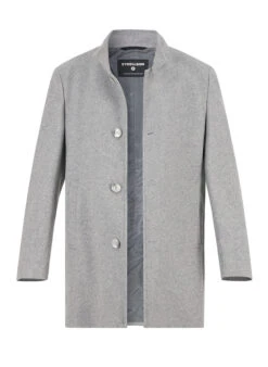 Strellson, Mantel Finchley, Wolle-Mix, Mittelgrau Meliert