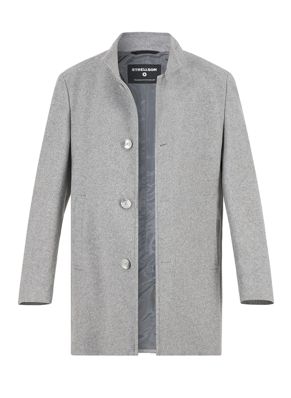 Strellson, Mantel Finchley, Wolle-Mix, mittelgrau meliert Strellson, Mantel Finchley, Wolle-Mix, Mittelgrau Meliert -Herrenausstatter Verkaufe 448948 norm