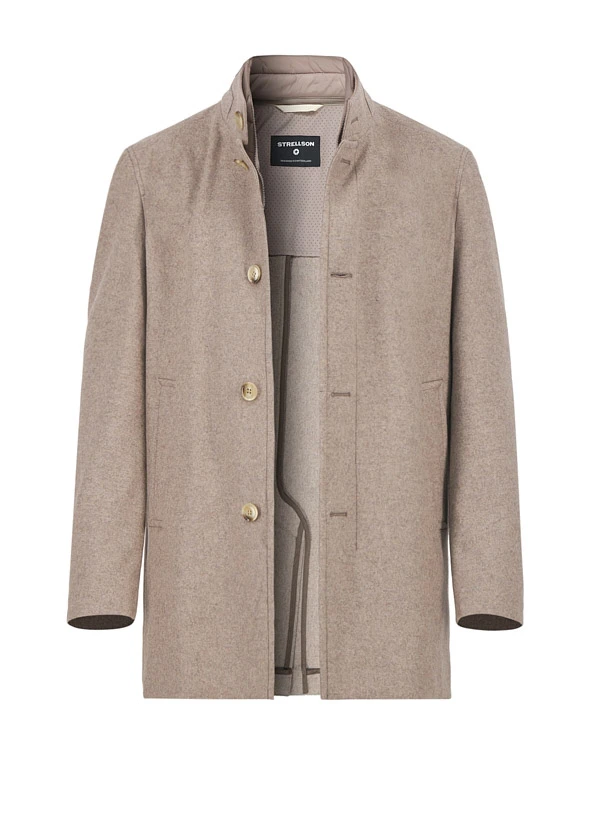 Strellson, Mantel Finlay, Wolle halbgefüttert, beige meliert Strellson, Mantel Finlay, Wolle Halbgefüttert, Beige Meliert -Herrenausstatter Verkaufe 448952 norm