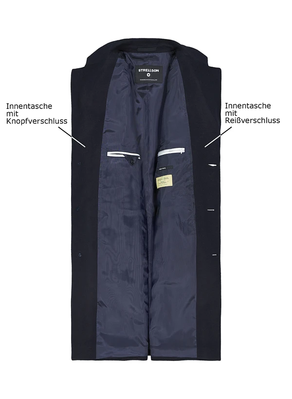 Strellson, Mantel Adria, Wolle-Kaschmir, dunkelblau Strellson, Mantel Adria, Wolle-Kaschmir, Dunkelblau -Herrenausstatter Verkaufe 448969 norm3