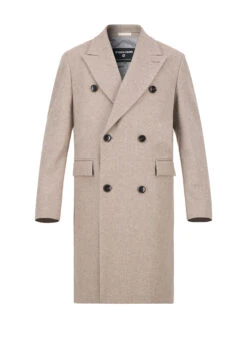 Strellson, Mantel Park Lane, Wolle, Greige