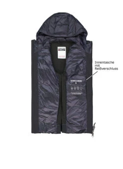 Strellson, Steppjacke Hoody Flex, Mikrofaser Wasserabweisend, Dunkelblau -Herrenausstatter Verkaufe 449027 norm3