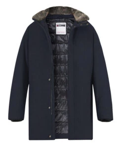 Strellson, Parka Flex, Mikrofaser Wasserabweisend, Dunkelblau