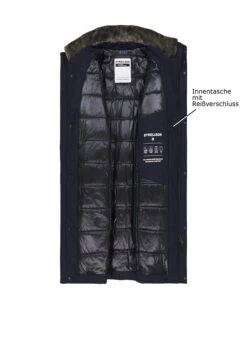 Strellson, Parka Flex, Mikrofaser Wasserabweisend, Dunkelblau -Herrenausstatter Verkaufe 449030 norm3