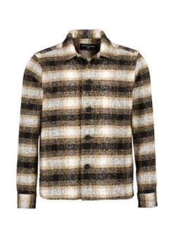 Strellson, Overshirt Noel, Mikrofaser-Baumwolle, Beige Kariert