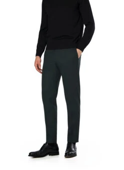 Strellson, Hose Maury, Slim Fit, Woll-Stretch, Dunkelgrün Meliert