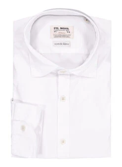 FIL NOIR, Hemd Ascoli, Shaped Fit, Baumwoll-Stretch CO2-Neutral, Weiß