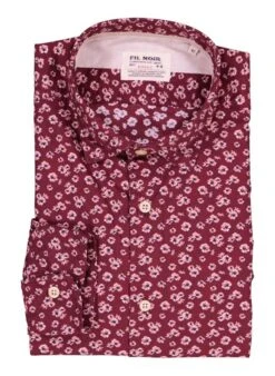FIL NOIR, Hemd Treviso, Shaped Fit, Baumwolle, Bordeaux Floral