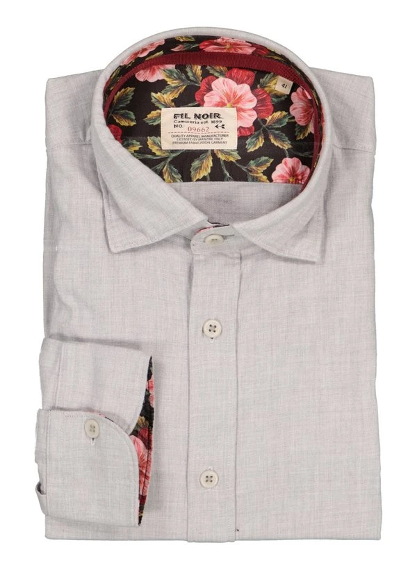 FIL NOIR, Hemd Roma, Shaped Fit, Baumwolle, hellgrau FIL NOIR, Hemd Roma, Shaped Fit, Baumwolle, Hellgrau -Herrenausstatter Verkaufe 449138 norm