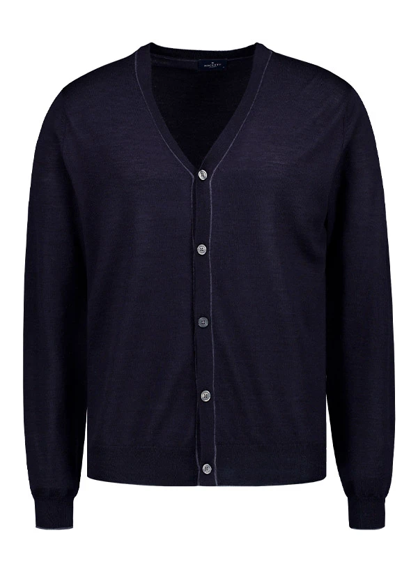 HACKETT, Cardigan, Merinowolle-Seide, navy HACKETT, Cardigan, Merinowolle-Seide, Navy -Herrenausstatter Verkaufe 449144 norm