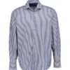 Van Laack, Hemd VL-Rivara-TF; Tailor Fit, Baumwolle, Weiß-blau Gestreift