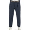 Alberto, Bundfaltenhose Ted, Wide Fit, Wolle Cropped, Navy