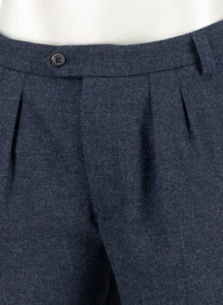 Alberto, Bundfaltenhose Ted, Wide Fit, Wolle Cropped, Navy -Herrenausstatter Verkaufe 449164 norm4