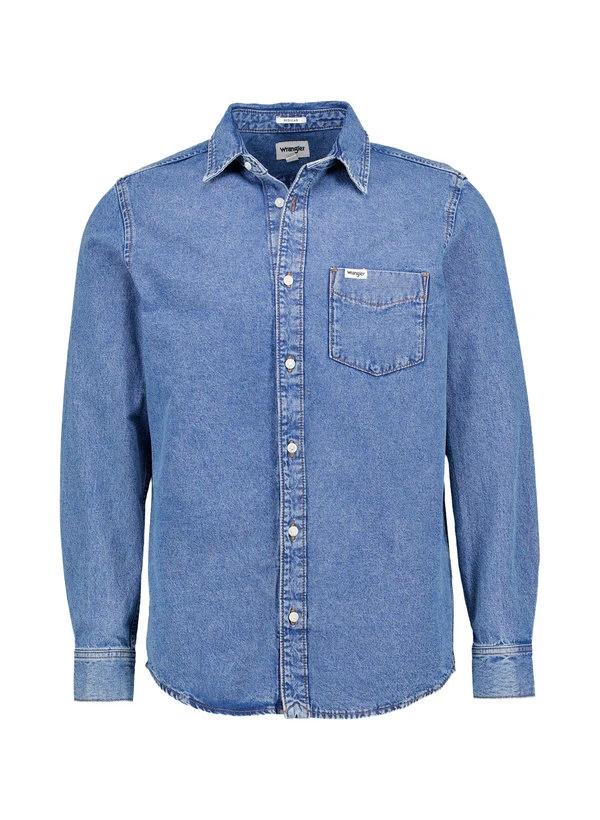 Wrangler, Jeanshemd, Regular Fit, Baumwolle, indigo Wrangler, Jeanshemd, Regular Fit, Baumwolle, Indigo -Herrenausstatter Verkaufe 449226 norm