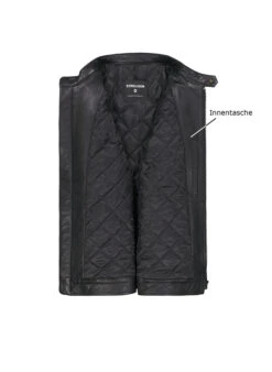 Strellson, Lederjacke Jace, Lammnappa Wattiert, Schwarz -Herrenausstatter Verkaufe 449271 norm3