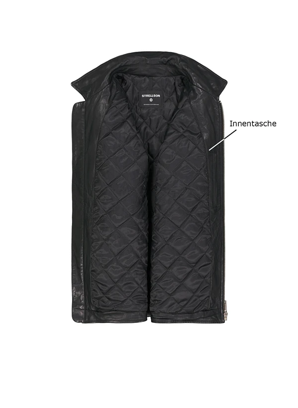 Strellson, Lederjacke Kellan, Lammnappa vattiert, schwarz Strellson, Lederjacke Kellan, Lammnappa Vattiert, Schwarz -Herrenausstatter Verkaufe 449274 norm3