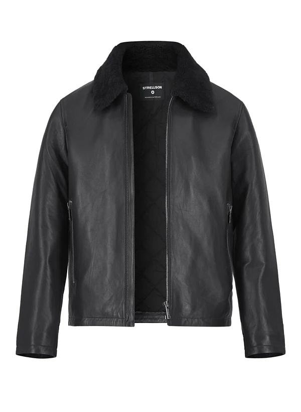 Strellson, Lederjacke Monty, Lammnappa Echtfell, schwarz Strellson, Lederjacke Monty, Lammnappa Echtfell, Schwarz -Herrenausstatter Verkaufe 449275 norm