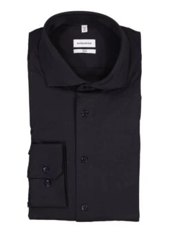 Seidensticker, Hemd, Slim Fit, Jersey Atmungsaktiv, Dunkelgrau