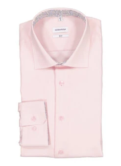 Seidensticker, Hemd, Slim Fit, Baumwolle, Blickdicht, Rosa
