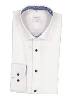 Seidensticker, Hemd, Slim Fit, Baumwolle, Blickdicht, Weiß