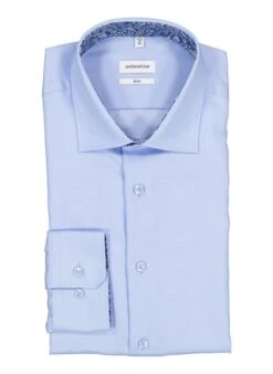 Seidensticker, Hemd, Slim Fit, Baumwolle, Blickdicht, Hellblau