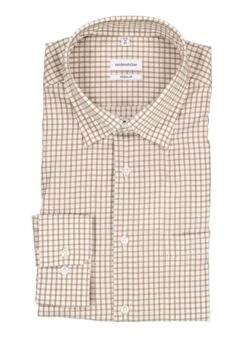 Seidensticker, Hemd, Regular Fit, Baumwolle, Weiß-nougat