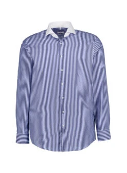 Seidensticker, Hemd, Regular Fit, Baumwolle, Blau Gestreift