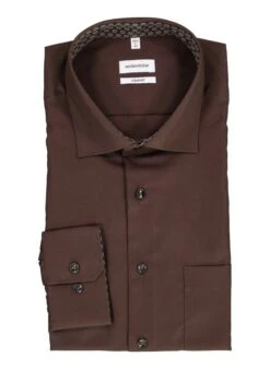 Seidensticker, Hemd, Comfort Fit, Baumwolle, Dunkelbraun