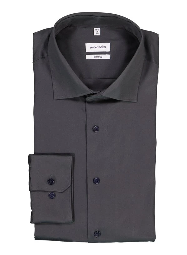 Seidensticker, Hemd, Shaped Fit, Popeline, dunkelgrau Seidensticker, Hemd, Shaped Fit, Popeline, Dunkelgrau -Herrenausstatter Verkaufe 449369 norm