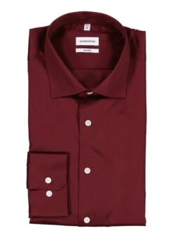 Seidensticker, Hemd, Shaped Fit, Popeline, Bordeaux