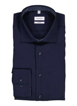 Seidensticker, Hemd, Shaped Fit, Baumwolle, Navy