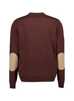 Stenströms, Pullover, Merinowolle Extrafein, Dunkelbraun Meliert -Herrenausstatter Verkaufe 449390 norm2