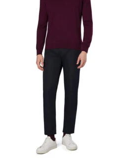 BOSS Black, Hose Maine, Regular Fit, Baumwolle, Dunkelblau