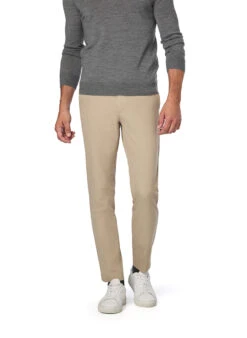 BOSS Black, Hose Kaiton, Slim Fit, Baumwolle, Beige