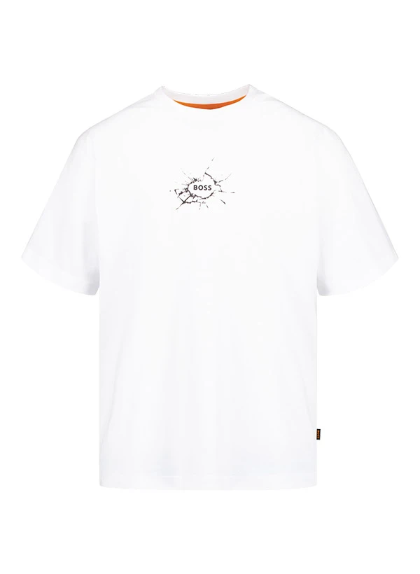 BOSS Orange, T-Shirt Voyage, Baumwolle, weiß BOSS Orange, T-Shirt Voyage, Baumwolle, Weiß -Herrenausstatter Verkaufe 449456 norm