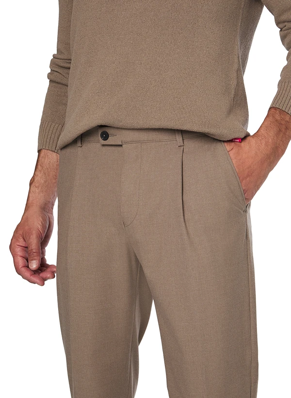 bugatti, Bundfaltenhose, Mikrofaser-Stretch, beige meliert Bugatti, Bundfaltenhose, Mikrofaser-Stretch, Beige Meliert -Herrenausstatter Verkaufe 449478 norm3