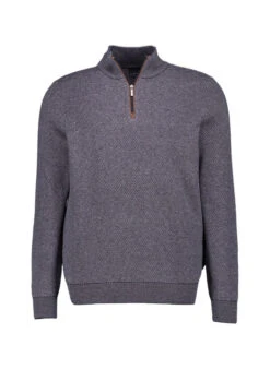 Bugatti, Cardigan, Baumwolle, Dunkelgrau Meliert