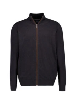 Bugatti, Cardigan, Baumwolle-Kaschmir, Dunkelgrau