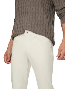 BOSS Black, Hose Delaware, Slim Fit, Baumwoll-Stretch, Ecru -Herrenausstatter Verkaufe 449680 norm3