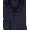BOSS Black, Hemd Hank, Slim Fit, Mikrofaser-Stretch Atmungsaktiv, Dunkelblau