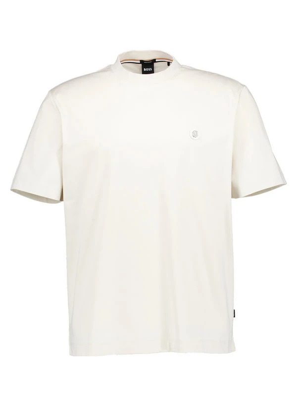BOSS Black, T-Shirt, Baumwoll-Jersey, ecru BOSS Black, T-Shirt, Baumwoll-Jersey, Ecru -Herrenausstatter Verkaufe 449818 norm