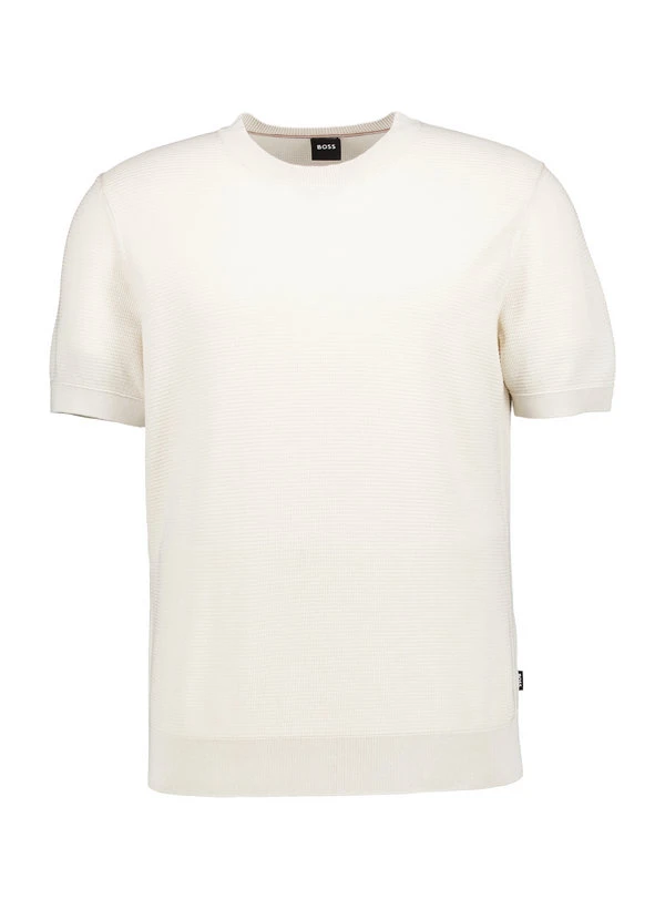 BOSS Black, T-Shirt Ianni, Baumwoll-Strick, ecru BOSS Black, T-Shirt Ianni, Baumwoll-Strick, Ecru -Herrenausstatter Verkaufe 449829 norm