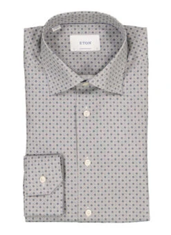 ETON, Hemd, Classic Fit, Baumwolle, Beigegemustert