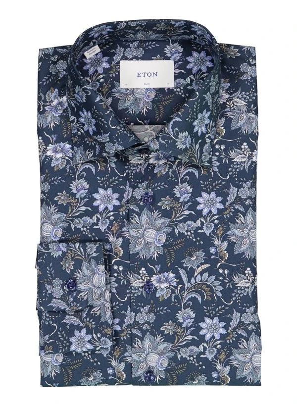 ETON, Hemd, Slim Fit, Bio Baumwolle, dunkelblau gemustert ETON, Hemd, Slim Fit, Bio Baumwolle, Dunkelblau Gemustert -Herrenausstatter Verkaufe 449915 norm