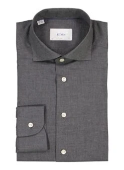 ETON, Hemd, Slim Fit, Baumwolle, Dunkelgrau