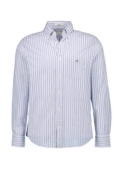 Gant, Hemd, Regular Fit, Baumwolle, Himmelblau Gestreift