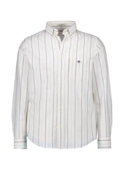 Gant, Hemd, Regular Fit, Oxford, Weiß Gestreift